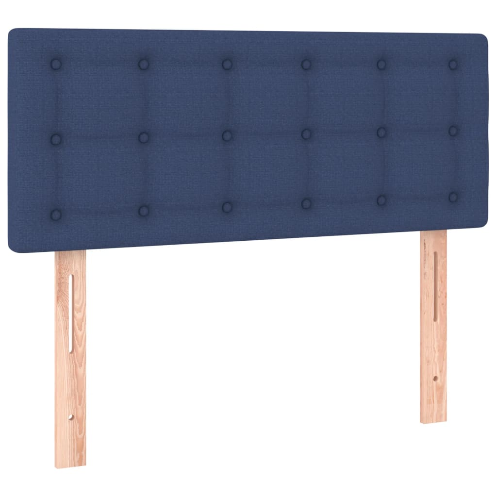 Cama box spring c/ colchão e LED 80x200 cm tecido azul