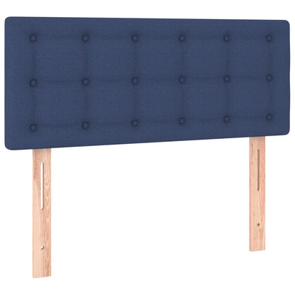 Cama box spring c/ colchão e LED 80x200 cm tecido azul