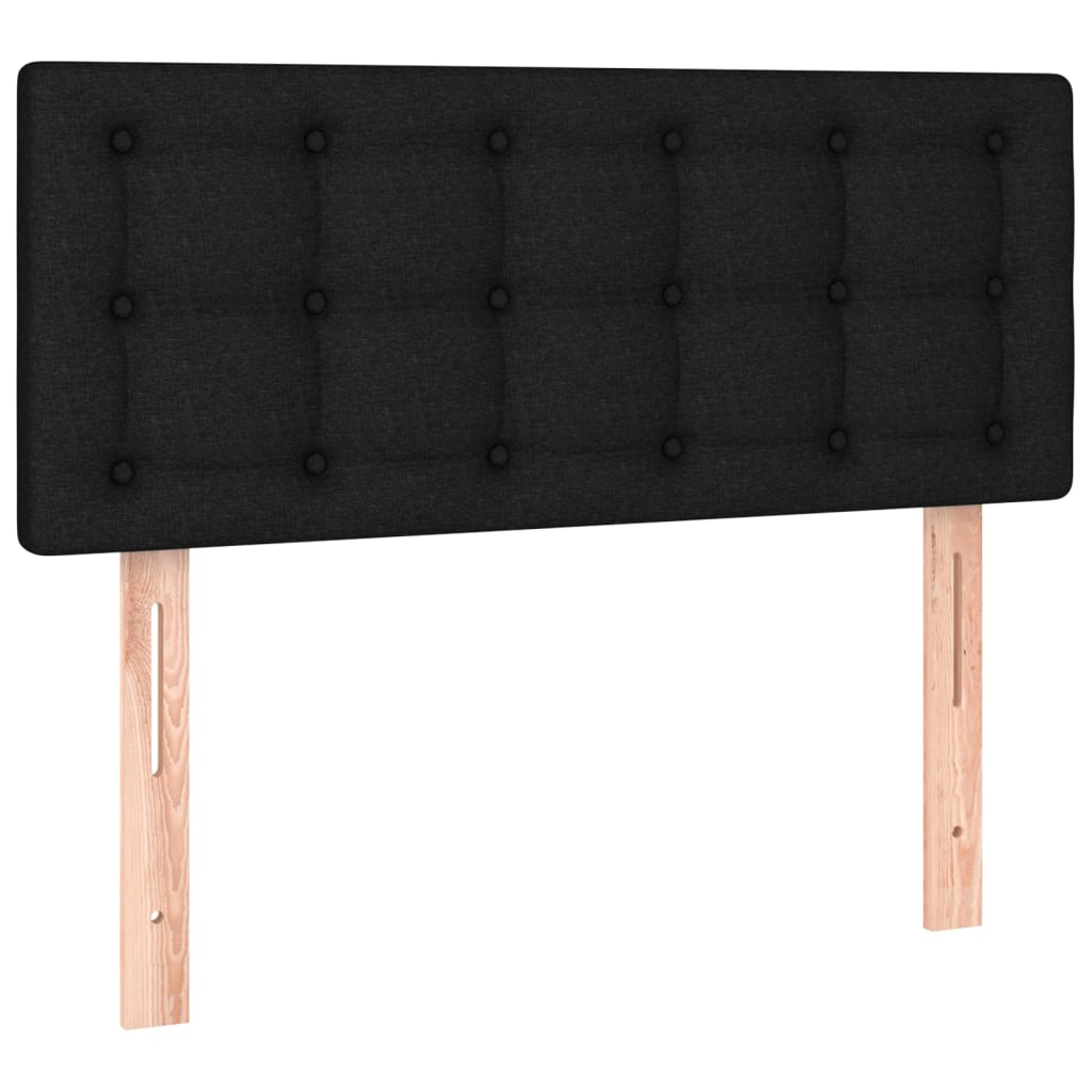 Cama box spring c/ colchão e LED 90x190 cm tecido preto