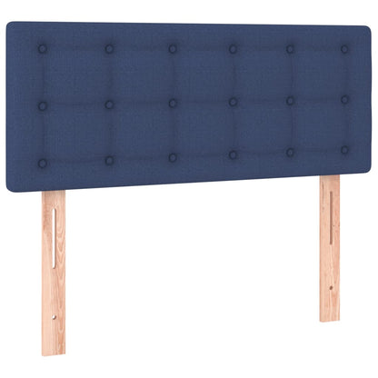 Cama box spring c/ colchão e LED 90x200 cm tecido azul