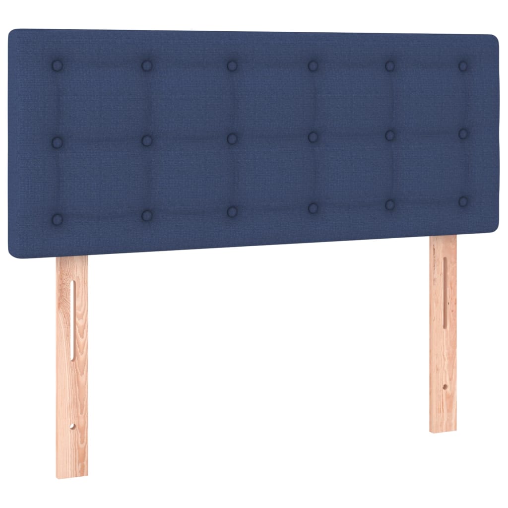 Cama box spring c/ colchão e LED 120x200 cm tecido azul