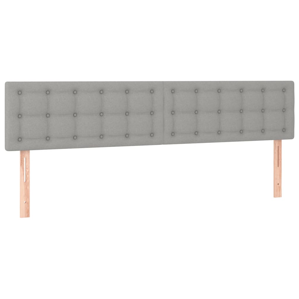 Cama box spring c/ colchão e LED 200x200 cm tecido cinza-claro