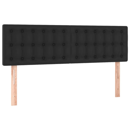 Cama box spring c/ colchão/LED 140x190cm couro artificial preto