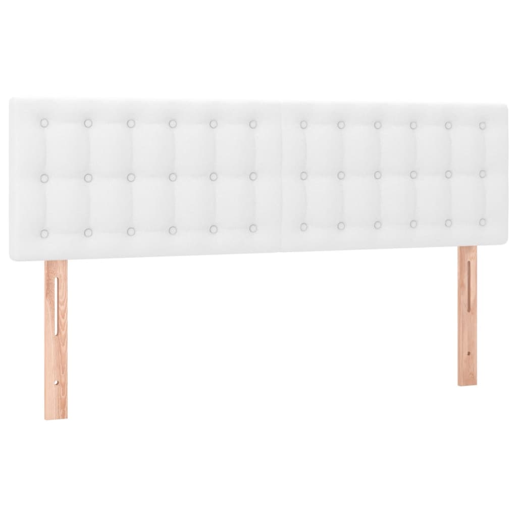 Cama box spring c/colchão/LED 140x190cm couro artificial branco