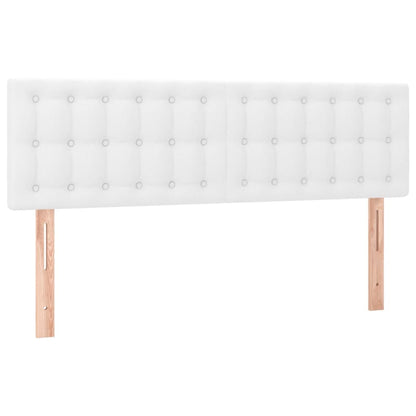 Cama box spring c/colchão/LED 140x190cm couro artificial branco