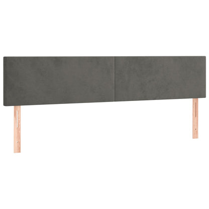 Cama box spring c/ colchão/LED 200x200cm veludo cinzento-escuro