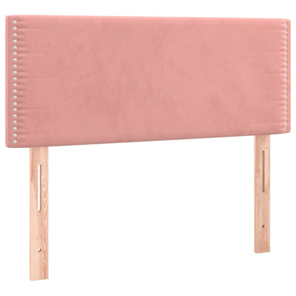 Cama box spring c/ colchão/LED 90x190 cm veludo rosa