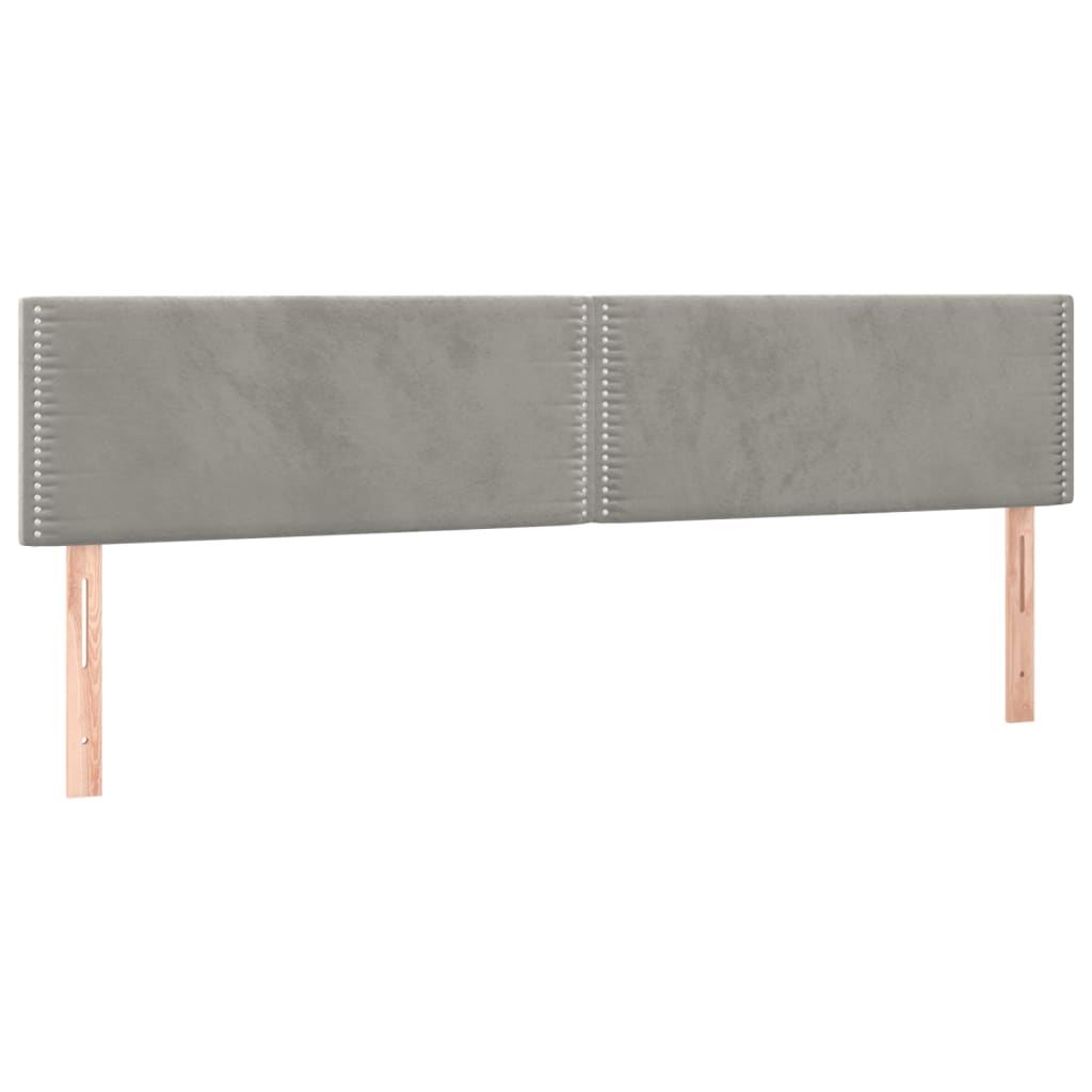 Cama box spring c/ colchão/LED 160x200 cm veludo cinzento-claro