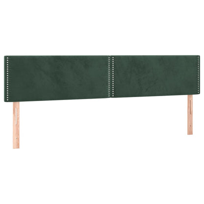 Cama box spring c/ colchão/LED 160x200 cm veludo verde-escuro