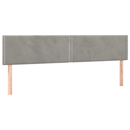 Cama box spring c/ colchão/LED 180x200 cm veludo cinzento-claro