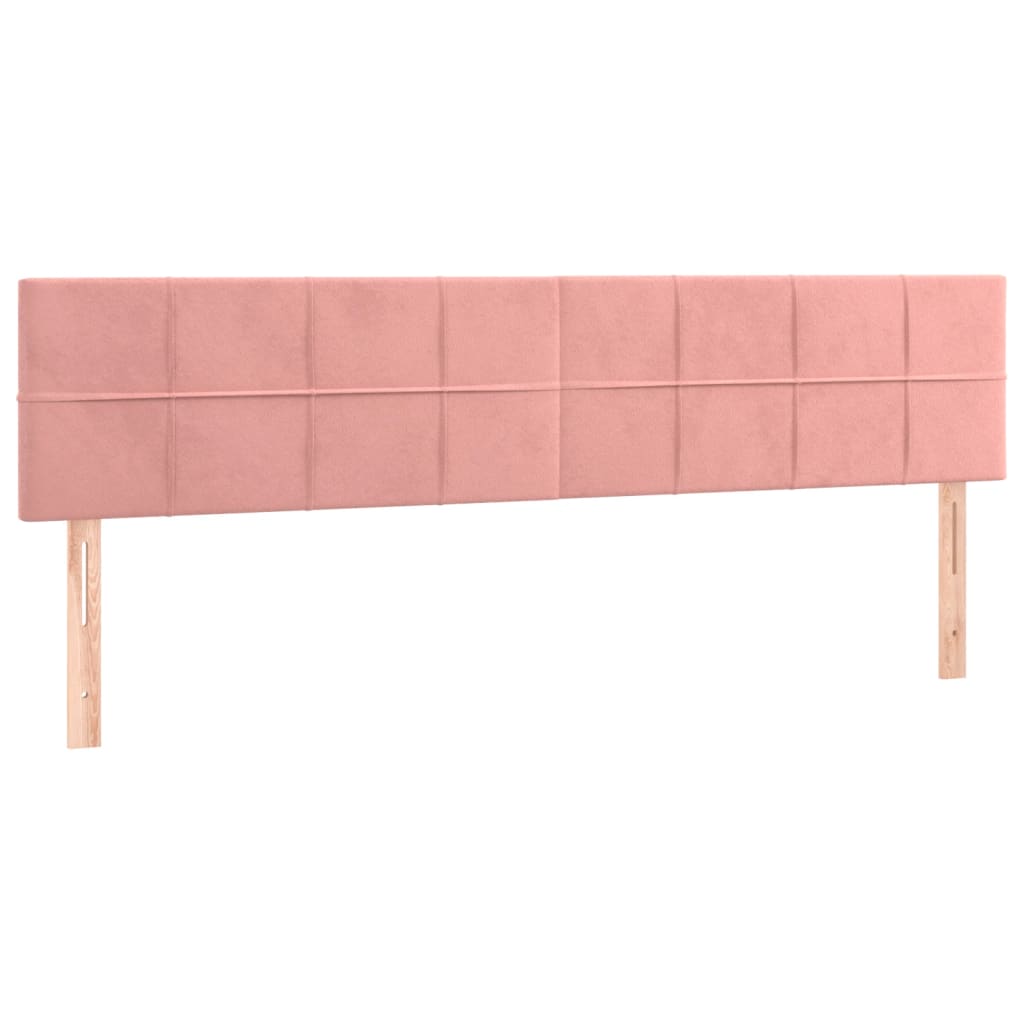 Cama box spring c/ colchão/LED 160x200 cm veludo rosa