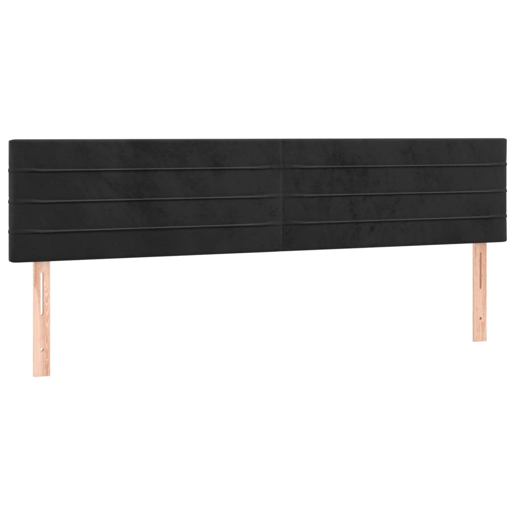 Cama box spring c/ colchão/LED 180x200 cm veludo preto