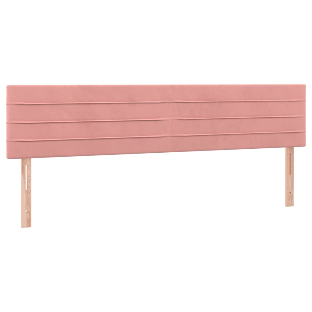 Cama box spring c/ colchão/LED 180x200 cm veludo rosa