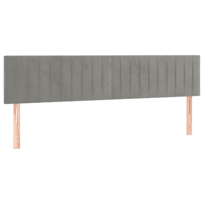 Cama box spring c/ colchão/LED 180x200 cm veludo cinzento-claro