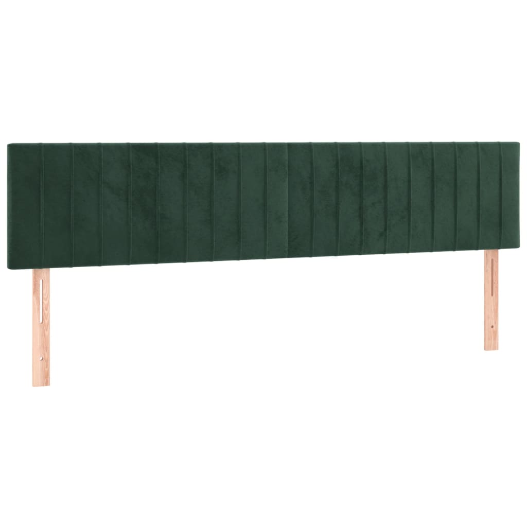 Cama box spring c/ colchão/LED 180x200 cm veludo verde-escuro