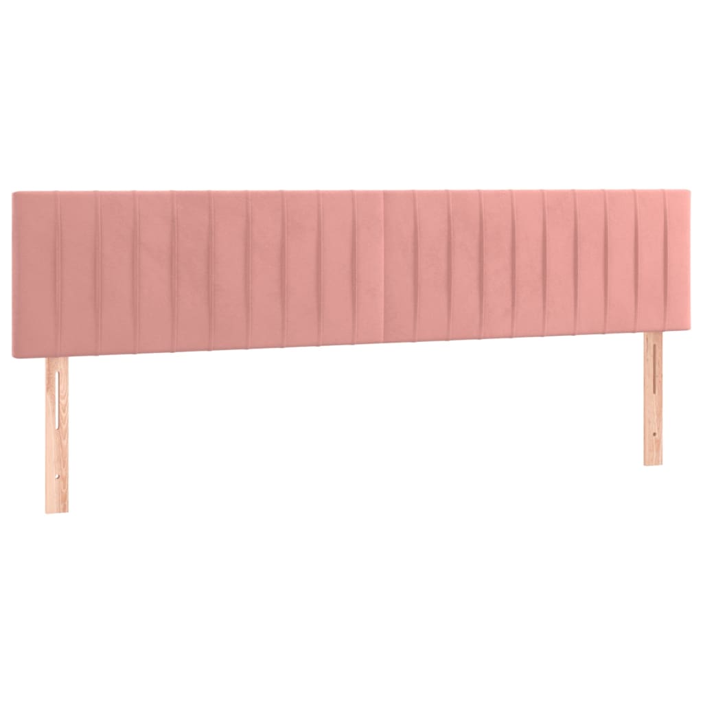 Cama box spring c/ colchão/LED 180x200 cm veludo rosa