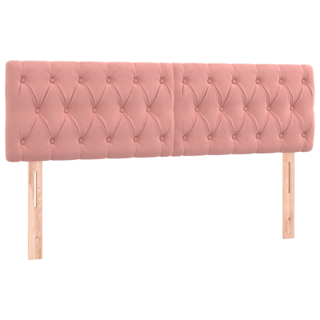 Cama box spring c/ colchão/LED 140x200 cm veludo rosa