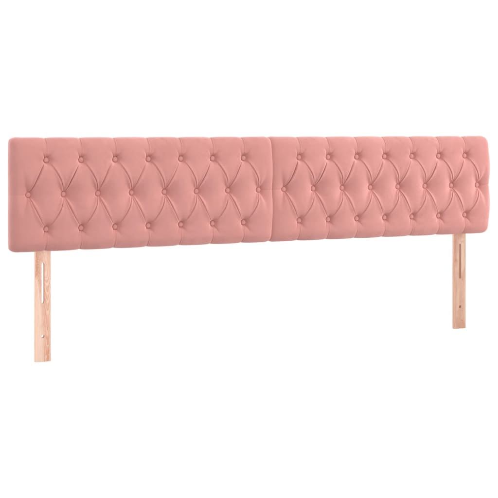 Cama box spring c/ colchão/LED 180x200 cm veludo rosa