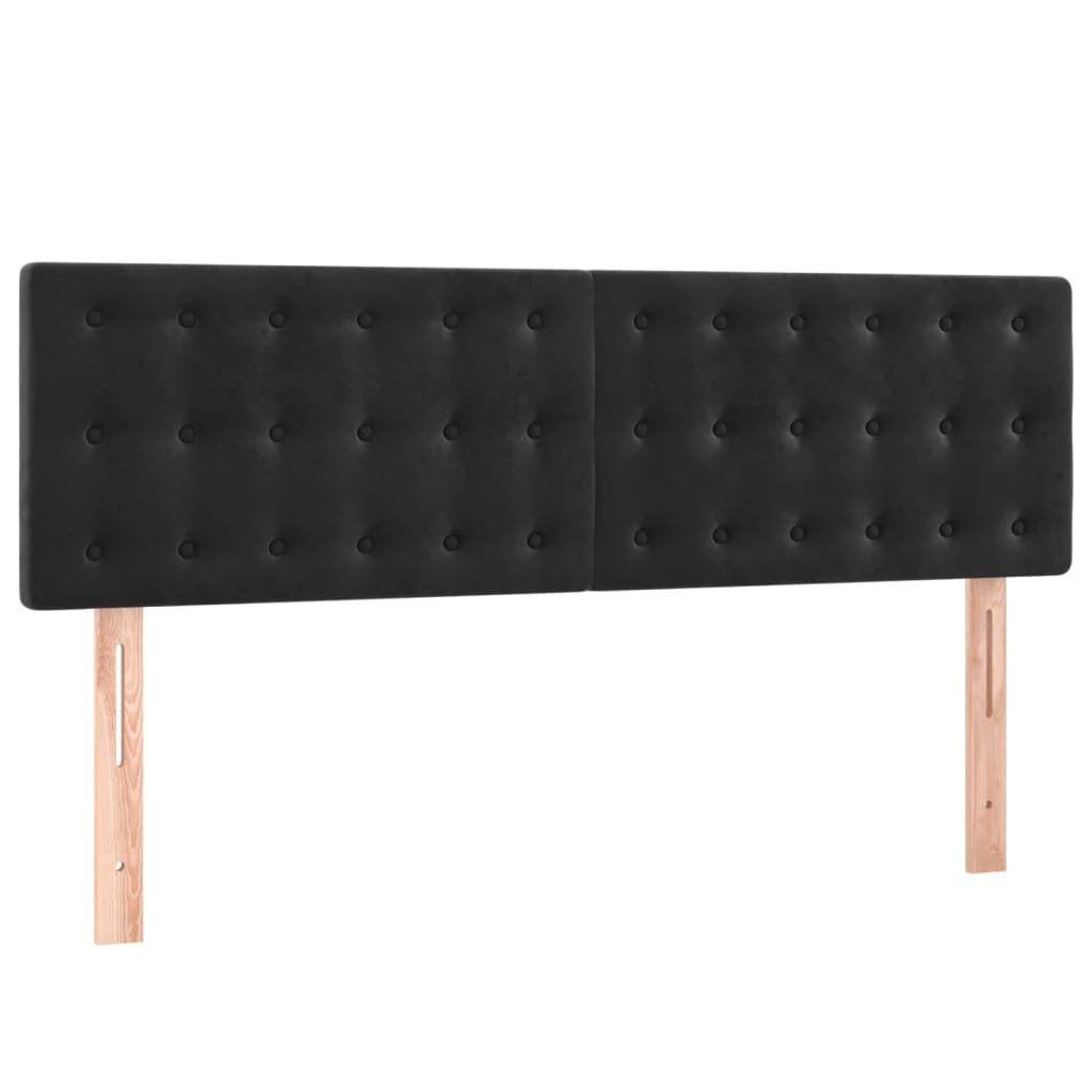 Cama box spring c/ colchão/LED 140x190 cm veludo preto