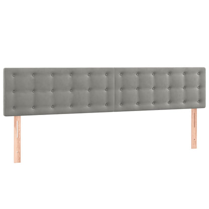 Cama box spring c/ colchão/LED 180x200 cm veludo cinzento-claro