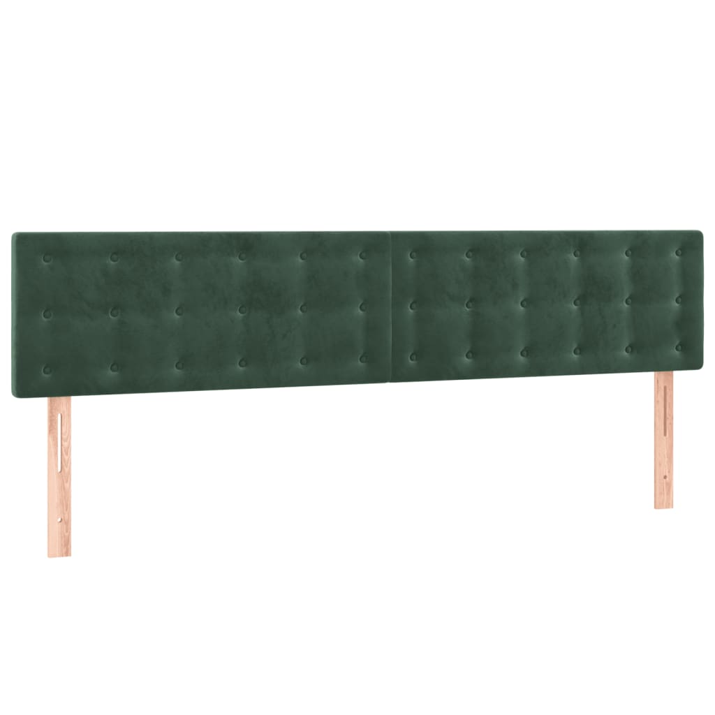 Cama box spring c/ colchão/LED 180x200 cm veludo verde-escuro