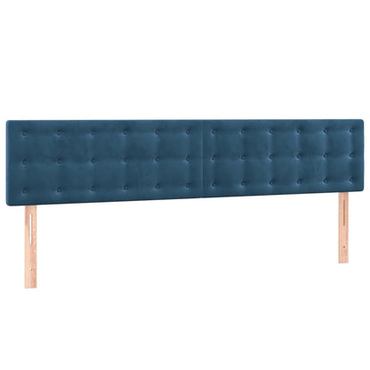 Cama box spring c/ colchão/LED 180x200 cm veludo azul-escuro