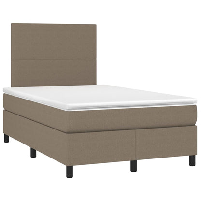 Cama box spring colchão/LED 120x200cm tecido cinza-acastanhado