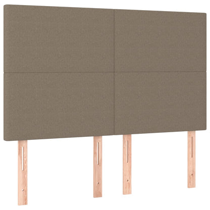 Cama box spring colchão/LED 140x200 cm tecido cinza-acastanhado