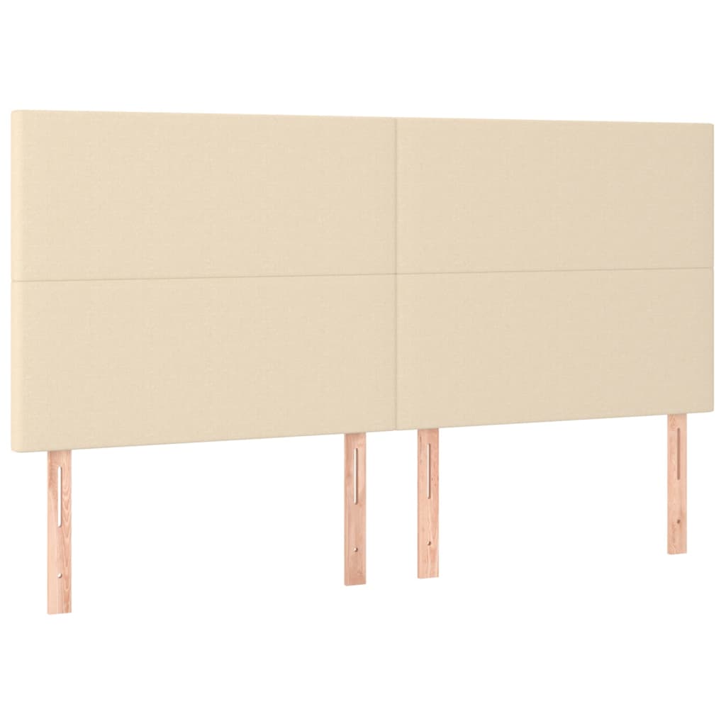 Cama box spring c/ colchão e LED 160x200 cm tecido cor creme