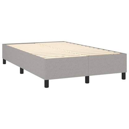 Cama box spring c/ colchão e LED 120x200 cm tecido cinza-claro