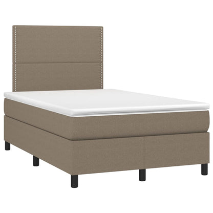 Cama box spring colchão/LED 120x200cm tecido cinza-acastanhado