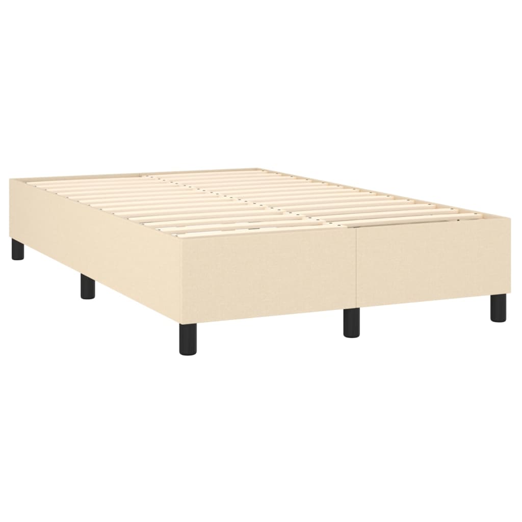 Cama box spring c/ colchão e LED 120x200 cm tecido cor creme