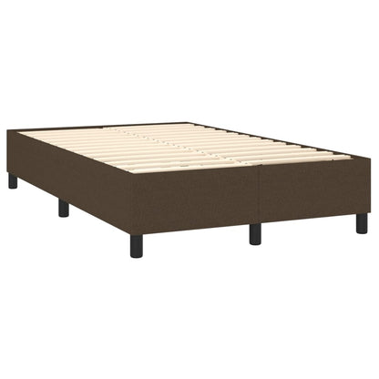 Cama box spring c/ colchão/LED 120x200cm tecido castanho-escuro