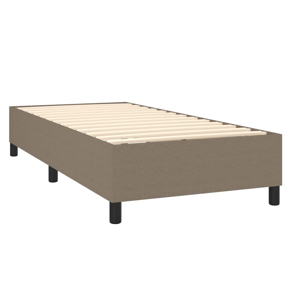 Cama box spring colchão/LED 100x200cm tecido cinza-acastanhado