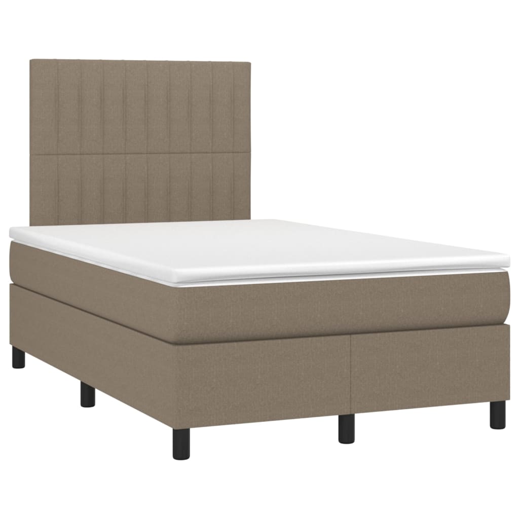 Cama box spring colchão/LED 120x200cm tecido cinza-acastanhado