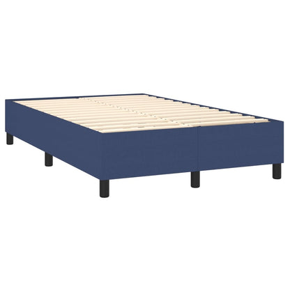 Cama box spring c/ colchão e LED 120x200 cm tecido azul