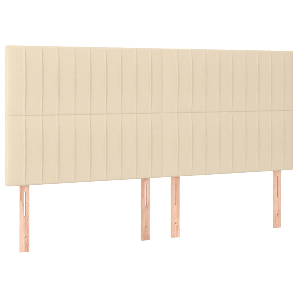 Cama box spring c/ colchão e LED 160x200 cm tecido cor creme