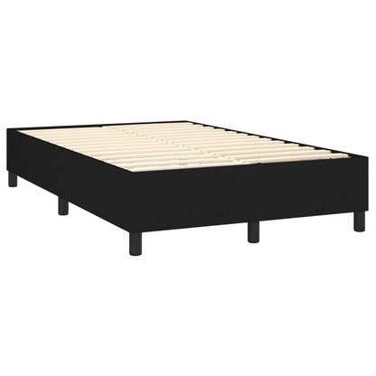 Cama box spring c/ colchão e LED 120x200 cm tecido preto