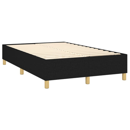 Cama box spring c/ colchão e LED 120x200 cm tecido preto