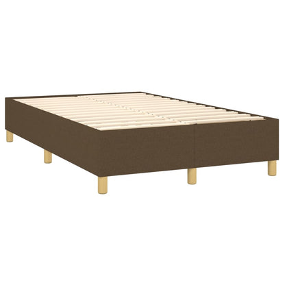 Cama box spring c/ colchão/LED 120x200cm tecido castanho-escuro