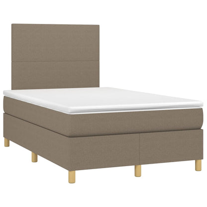 Cama box spring colchão/LED 120x200cm tecido cinza-acastanhado