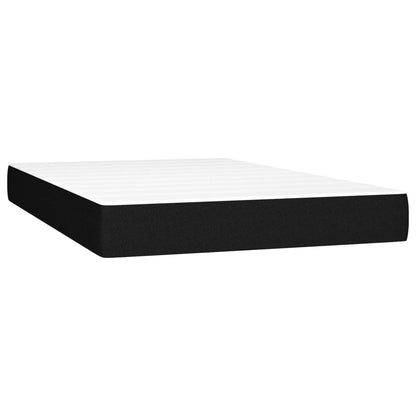 Cama box spring c/ colchão e LED 120x200 cm tecido preto