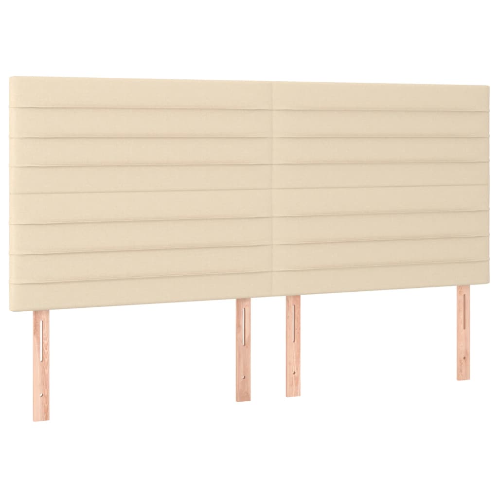 Cama box spring c/ colchão e LED 160x200 cm tecido cor creme