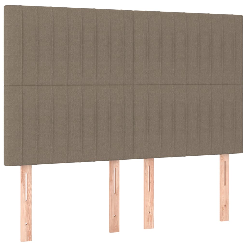 Cama box spring colchão/LED 140x190cm tecido cinza-acastanhado