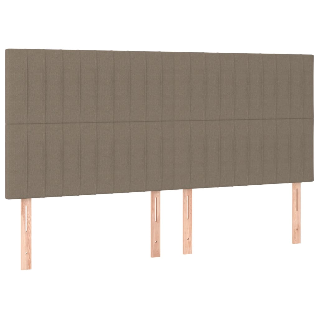 Cama box spring colchão/LED 160x200 cm tecido cinza-acastanhado