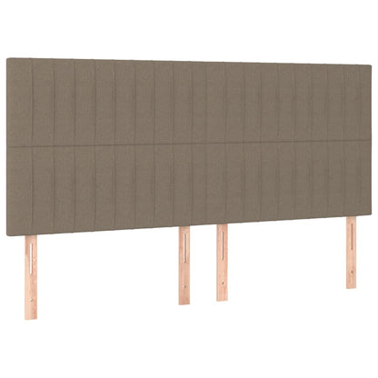 Cama box spring colchão/LED 180x200cm tecido cinza-acastanhado