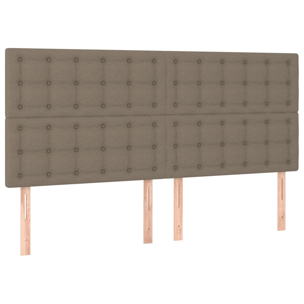 Cama box spring colchão/LED 160x200 cm tecido cinza-acastanhado