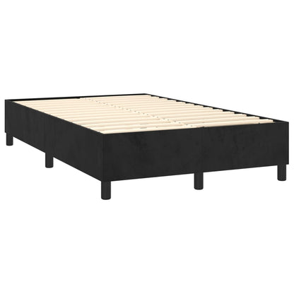 Cama box spring c/ colchão/LED 120x200 cm veludo preto