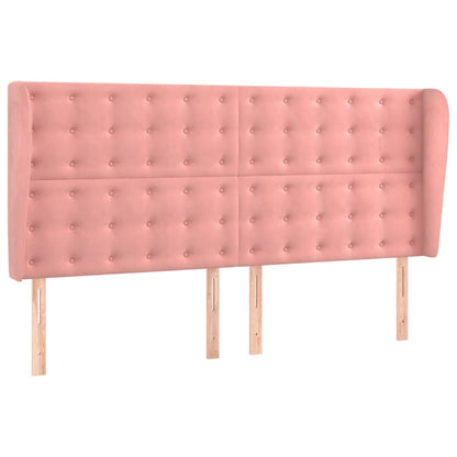 Cama box spring c/ colchão/LED 160x200 cm veludo rosa