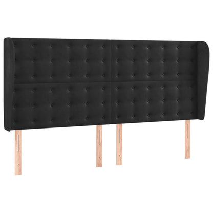 Cama box spring c/ colchão/LED 180x200 cm veludo preto